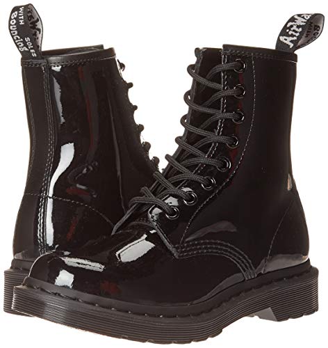 Dr. Martens womens Lace Fashion Boot, Black Patent Lamper, 9 US