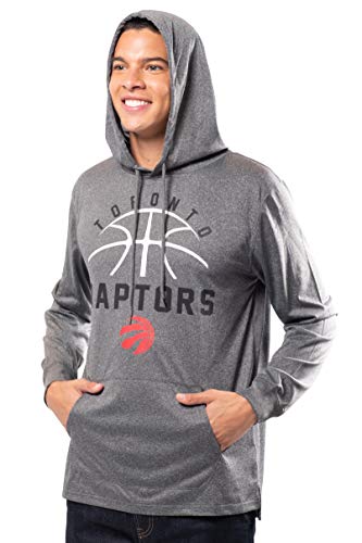 Ultra Game NBA Toronto Raptors Mens Super Soft Lightweight Pullover Hoodie, Heather Charcoal , Medium