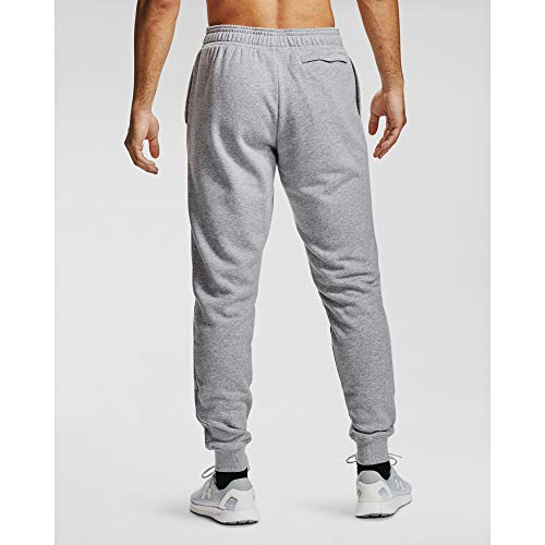 Under Armour Mens Rival Fleece Joggers , Mod Gray Light Heather (011)/Onyx White , Medium
