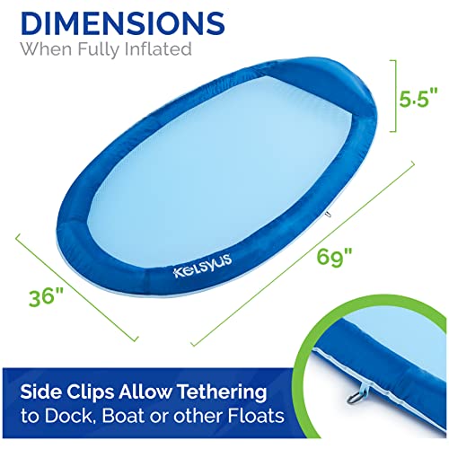 Kelsyus Premium Floating Hammock Portable Recliner Chair with Fast Inflation, Inflatable Lake and Pool Float for Adults with Headrest, Amazon Exclusive