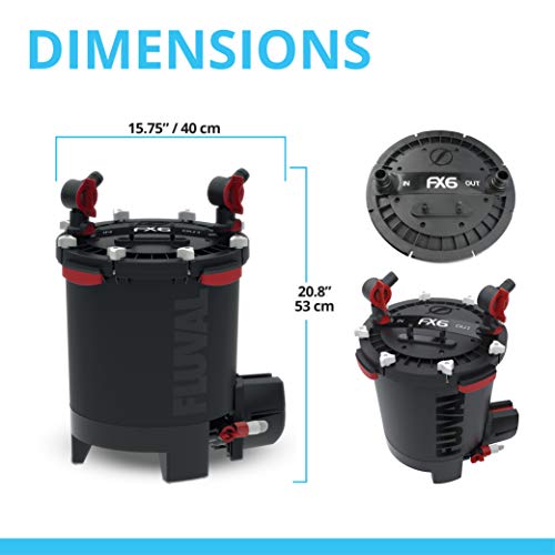 Fluval FX6 High Performance Aquarium Filter, Canister Filter for Aquariums up to 400 Gal.