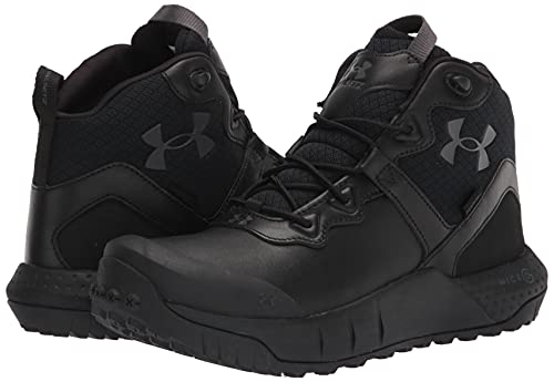 Under Armour Men's Micro G Valsetz Mid LWP Hiking Boot, Black (001)/Black, 8.5