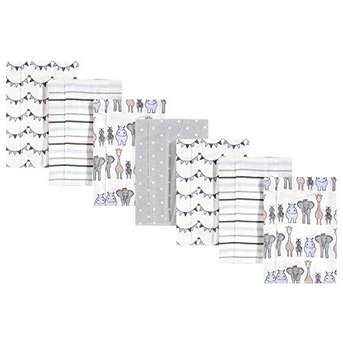 Hudson Baby Unisex Baby Cotton Flannel Burp Cloths, Royal Safari, One Size