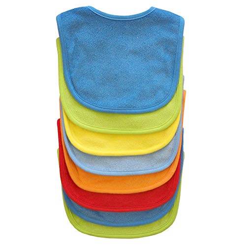 Neat Solutions 8 Count Multi-Color Solid Knit Terry Feeder Bib, Boy