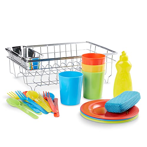 Melissa and Doug Let's Play House Wash and Dry Dish Set (24 pcs)