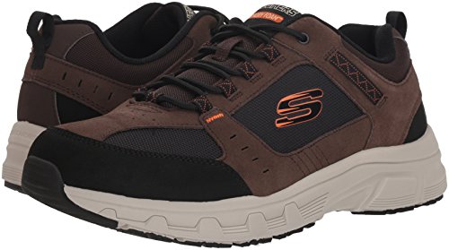 Skechers mens Oak Canyon Oxford, Chocolate/Black, 9.5 US