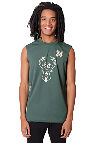 Ultra Game NBA Milwaukee Bucks - Giannis Antetokounmpo Mens Active Tank Top, Team Color, Small