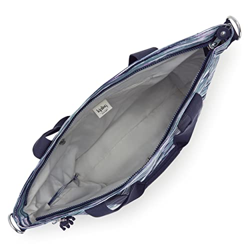 Kipling Women's Asseni Tote, Lightweight Everyday Purse, Nylon Shoulder Bag, Brush Stripes