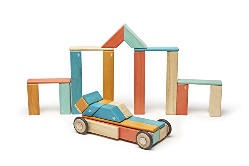 42 Piece Tegu Magnetic Wooden Block Set, Sunset, 1-99 years old