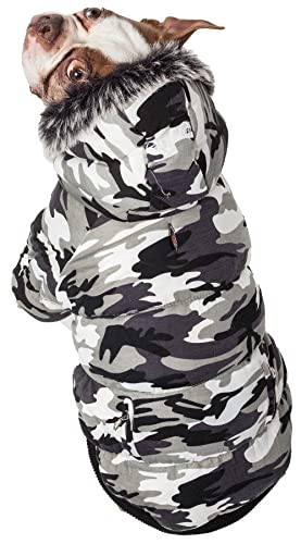 Pet Life Classic Metallic Winter Dog Coat with Zippered Removable Fur Hood - Dog Jacket Features 3M Thinsulate Insulation Warming Technology - Dog Clothes Sizing fits Small, Medium and Large Dogs