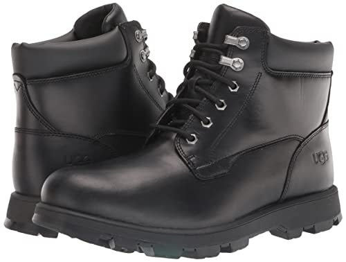 UGG Men's Stenton Boot, Black Leather, Size 10