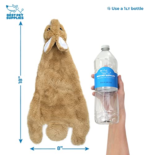 Best Pet Supplies 2-in-1 Stuffless Squeaky Dog Toys with Soft, Durable Fabric for Small, Medium, and Large Pets, No Stuffing for Indoor Play, Holds a Plastic Bottle - Hare, Large