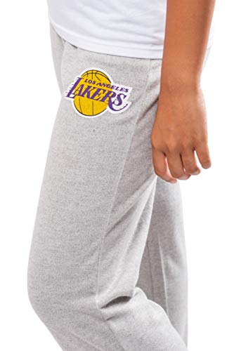 Ultra Game NBA Los Angeles Lakers Womens Sleepwear Super Soft Hacci Pajama Loungewear Pants, Heather Gray, X-Large
