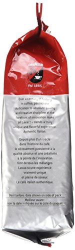 Lavazza Qualita Rossa - 2.2LB Bag of Espresso Beans - Authentic Italian, Blended and Roasted in Italy, Chocolate Flavour, Full Body and Intense Aromas