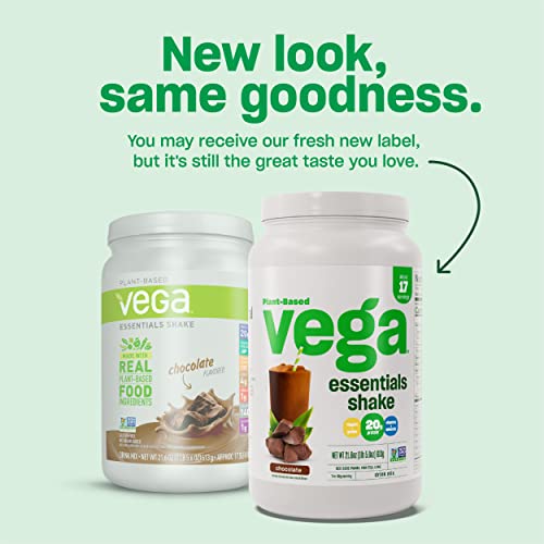 Vega Essentials Vegan Protein Powder Mocha (18 Servings) - Superfood Ingredients, Vitamins, Antioxidants, Low Carb, Dairy Free Pea Protein for Women and Men 1.4lbs (Packaging May Vary)