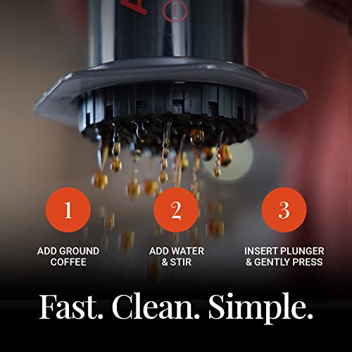 Aeropress Original Coffee and Espresso Maker, Barista Level Portable Coffee Maker with Chamber, Plunger, and Filters, Quick Coffee and Espresso Maker, Made in USA