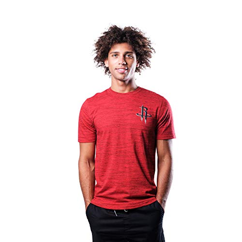 Ultra Game NBA Houston Rockets Mens Space Dye Tee Shirt, Team Color, Small