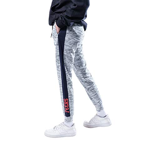 Ultra Game NBA Philadelphia 76ers Womens Active Basic Fleece Jogger Sweatpants, Space Dye Gray, Medium