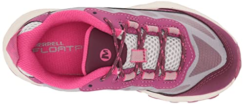 Merrell Moab Speed Low Waterproof Hiking Sneaker, Grey/Berry, 1 US Unisex Big Kid