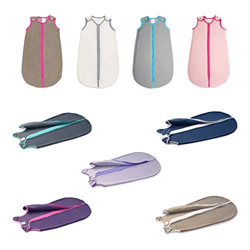 baby deedee Sleep Nest Fleece Baby Sleeping Bag, Mocha Hot Pink, 18-36 Month