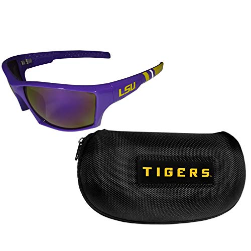 Siskiyou Sports NCAA LSU Tigers Unisex Edge Wrap Sunglass and Case Set, Team Colors, One Size