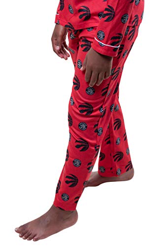 Ultra Game NBA Toronto Raptors Youth 2 Piece Soft Tee Shirt and Lounge Pants Sleepwear Loungewear Pajama Set, Team Color, 10/12