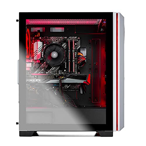 Skytech Chronos Gaming PC Desktop - AMD Ryzen 5 5600X 3.7GHz, RTX 3070 8GB, 16GB DDR4 3200, 1TB NVME, 650W Gold PSU, Windows 10 Home 64-bit, AC WiFi, White