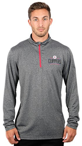 Ultra Game NBA Men's Quarter Zip Long Sleeve Pullover T-Shirt