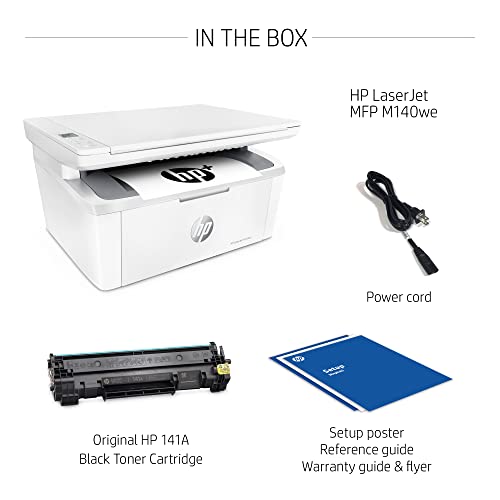 HP LaserJet MFP M140we All-in-One Wireless Black and White Printer with HP+ and Bonus 6 Months Instant Ink (7MD72E)