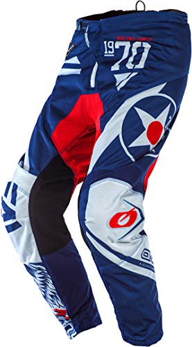 O'Neal E010-4136 Element Adult Pants, Warhawk, Blue/Red, 36