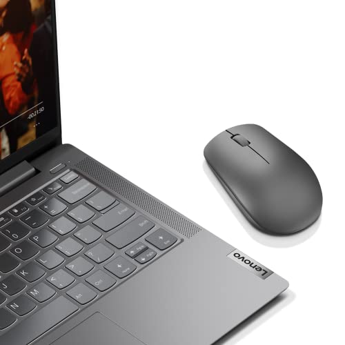 Lenovo 530 Full Size Wireless Computer Mouse for PC, Laptop, Computer with Windows - 2.4 GHz Nano USB Receiver - Ambidextrous Design - 12 Months Battery Life - Graphite Grey