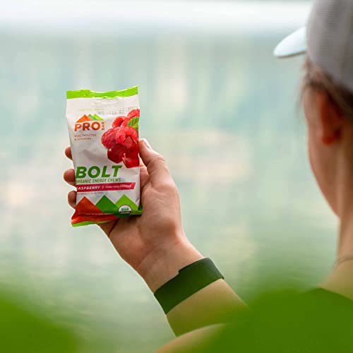 PROBAR - Bolt Organic Energy Chews, Raspberry, Non-GMO, Gluten-Free, USDA Certified Organic, Healthy, Natural Energy, Fast Fuel Gummies with Vitamins B and C (12 Count