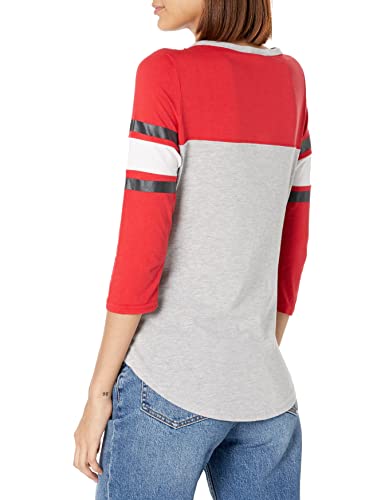 Ultra Game NBA Houston Rockets Womens T-Shirt Raglan Baseball 3/4 Long Sleeve Tee Shirt, Team Color, Large