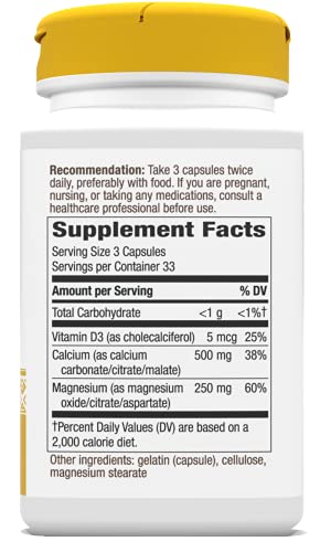 Nature's Way Calcium-Magnesium-Vitamin D Capsules, Supports Bone and Muscle Health*, 100 Capsules