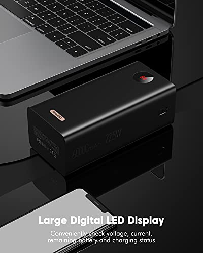 ROMOSS 60000mAh High Capacity Power Bank, 22.5W Max PD 3.0 Fast Charging Portable USB C Battery Packs with 4 Outputs and 3 Inputs and LCD Display, Rechargeable Battery Bank for iPhone and Outdoors Camping