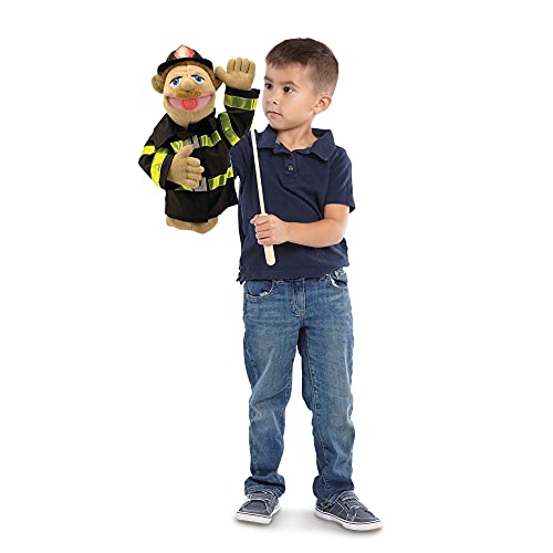 Melissa and Doug Rescue Puppet Set - Police Officer and Firefighter - Soft, Plush Puppets For Kids Ages 3+