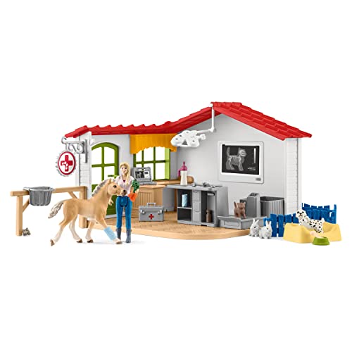 Schleich Farm World, Animal Gifts for Kids, Vet Practice with Animal Toys and Accessories 27-Piece Set, Ages 3+