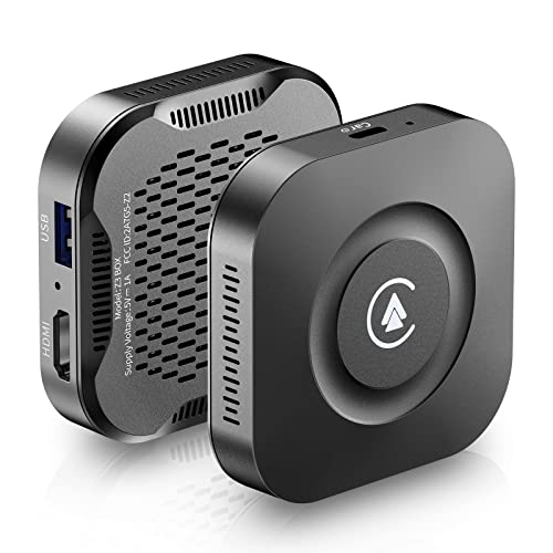 KAMING Wireless Carplay Adapter with Netflix and YouTube - 2023 HDMI Dongle The Magicc Box Carplay for Phone to Miracast and Stream Media to Your Car and TV, Apple Carplay Wireless Adapter and Android Auto