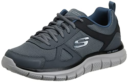 Skechers Men's Track Scloric Oxford, Gray/Navy, 10.5 M US