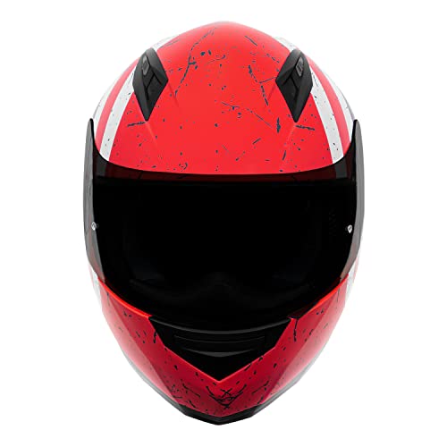 VCAN VX Lightweight Full Face Motorcycle Street Bike Helmet with Extra Tinted Visor DOT and ECE 22.05 Approved (Rebel Star, Large)