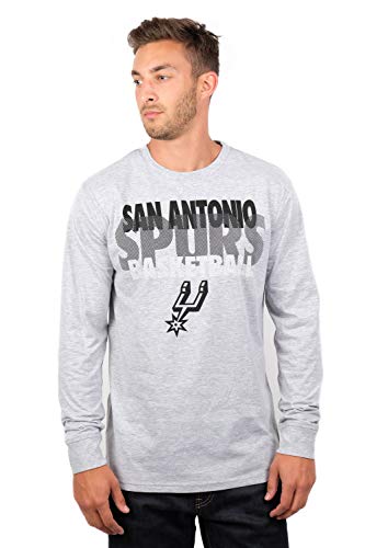 Ultra Game NBA San Antonio Spurs Mens Supreme Long Sleeve Pullover Tee Shirt, Heather Gray, Large