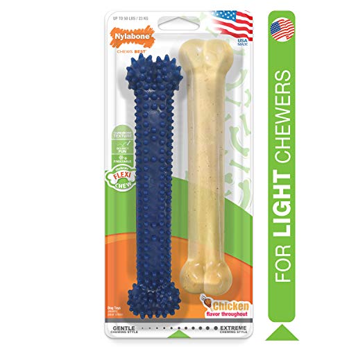Nylabone Dental Chew and Flexi Bone Combo Pack Dog Chew Toys Chicken Large/Giant (1 Count)