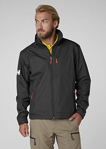 Helly Hansen Men's Standard Crew Midlayer Fleece Lined Waterproof Windproof Rain Jacket, 990 Black, X-Small