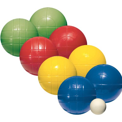 Franklin Sports Bocce Sets - Regulation Bocce Balls and Pallino - Beach and Lawn Bocce Set - Intermediate , 100mm