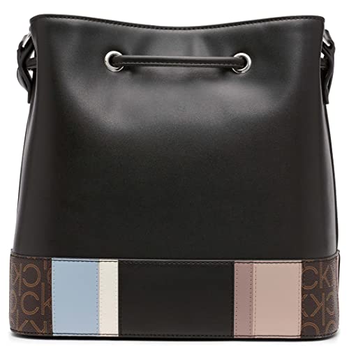 Calvin Klein Gabrianna Novelty Bucket Shoulder Bag, Black Multi Pieced