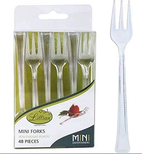Lillian Tablesettings Plastic Party Forks, Full Size, Clear