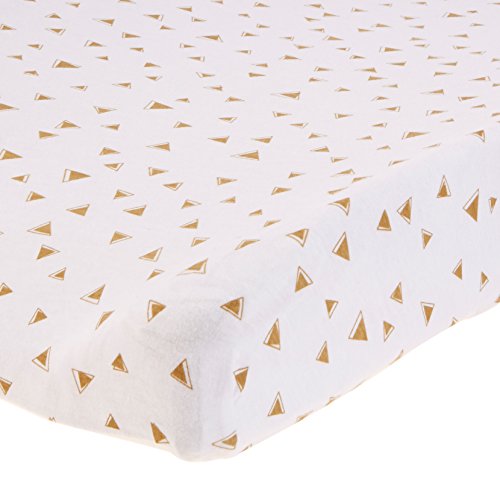 American Baby Company 2 Pack Printed 100% Cotton Knit Fitted Contoured Changing Table Pad Cover - Compatible with Mika Micky Bassinet, Taupe Feathers and Triangles, for Boys and Girls