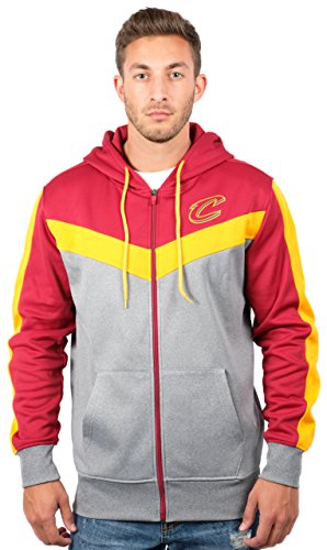 Ultra Game NBA Cleveland Cavaliers Mens Soft Fleece Full Zip Jacket Hoodie, Team Color, Small