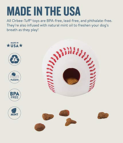 Planet Dog Orbee-Tuff Baseball Treat-Dispensing Dog Chew Toy