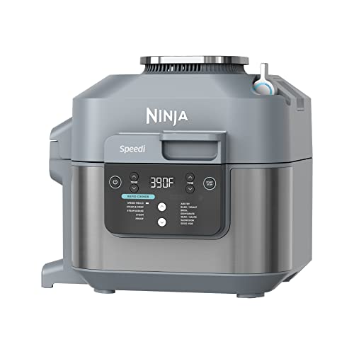 Ninja SF301 Speedi Rapid Cooker and Air Fryer, 6-Quart Capacity, 12-in-1 Functions to Steam, Bake, Roast, Sear, Sauté, Slow Cook, Sous Vide and More, 15-Minute Speedi Meals All In One Pot, Sea Salt Gray